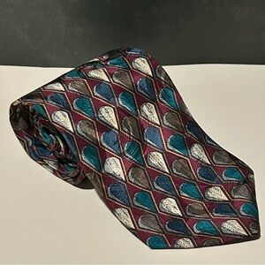 Ferracci 100% Silk Multicolor Patterned 63” Men's Tie